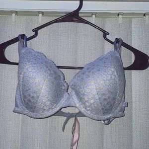 Victoria secret bra blue and gold flower print 34D